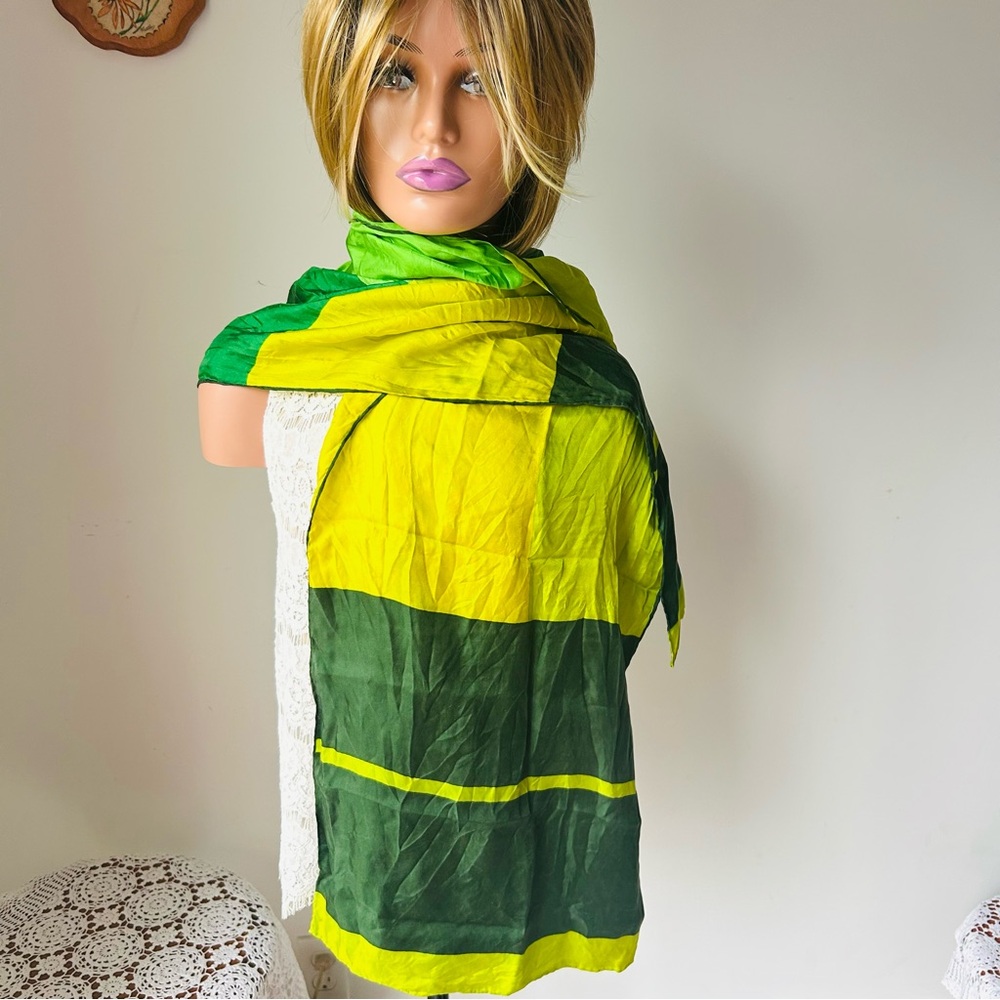 Green  Scarf echo 160cm/37 cm